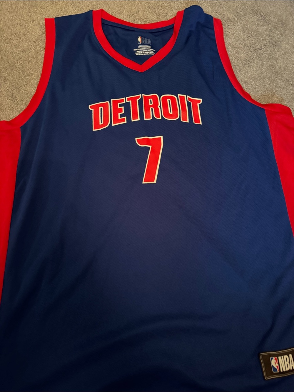 NBA Detroit Blue & Red Basketball Jersey - #7 Hayes